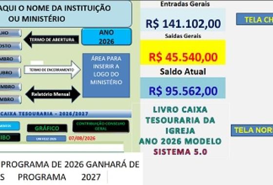 [Livro Caixa para Tesouraria da Igreja e Congregações]