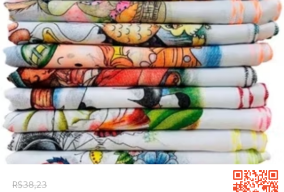 [Confira Pano De Prato Estampado Colorido Com 10 Peças 100% algodão com]